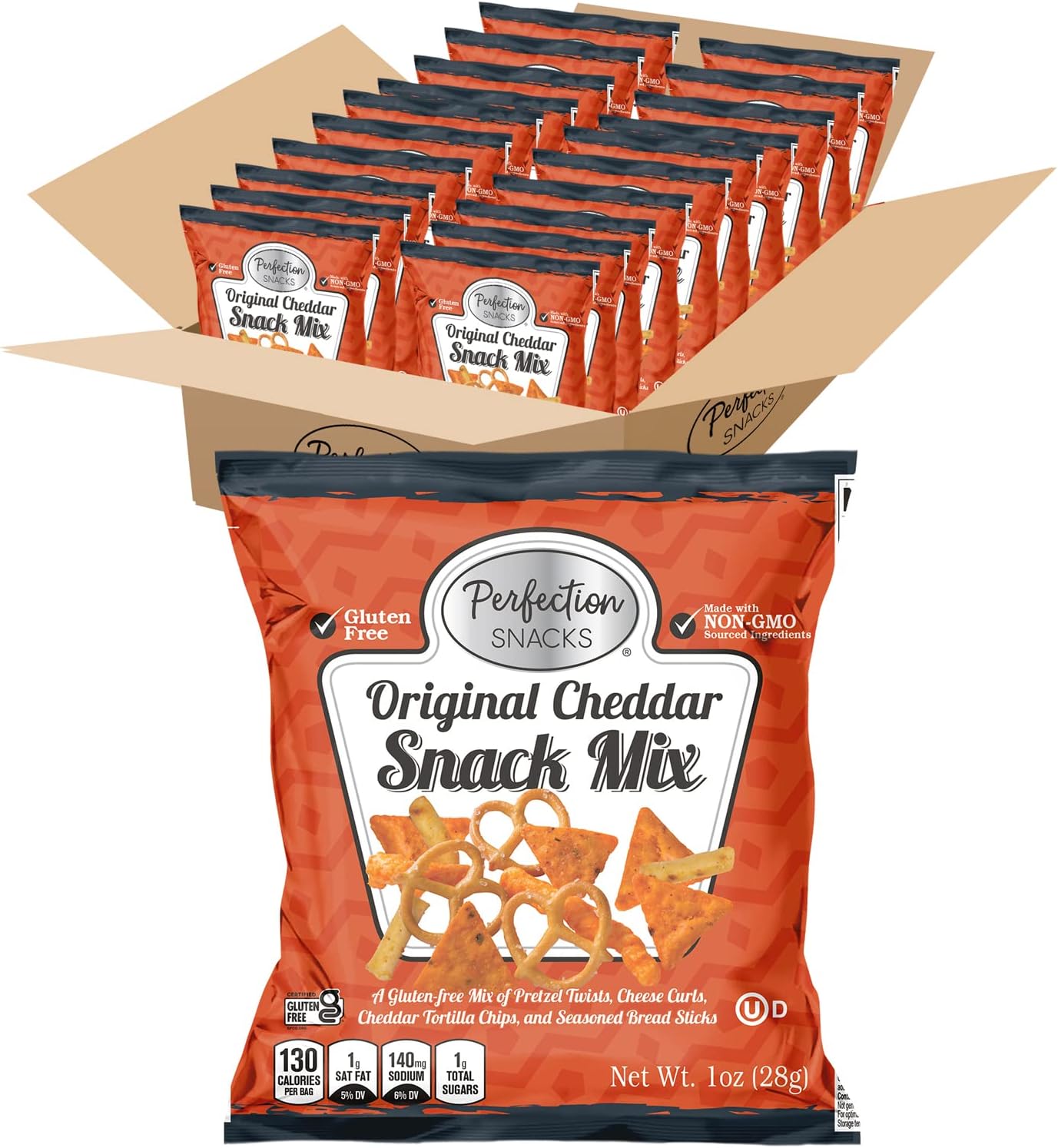 Gluten Free Snacks Cheddar Mix, 1oz, 20 pack