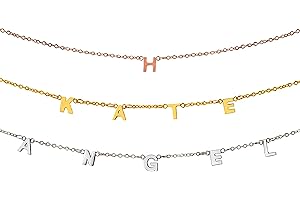 MignonandMignon Personalized Necklace - Custom Initial Charms for Mom Women