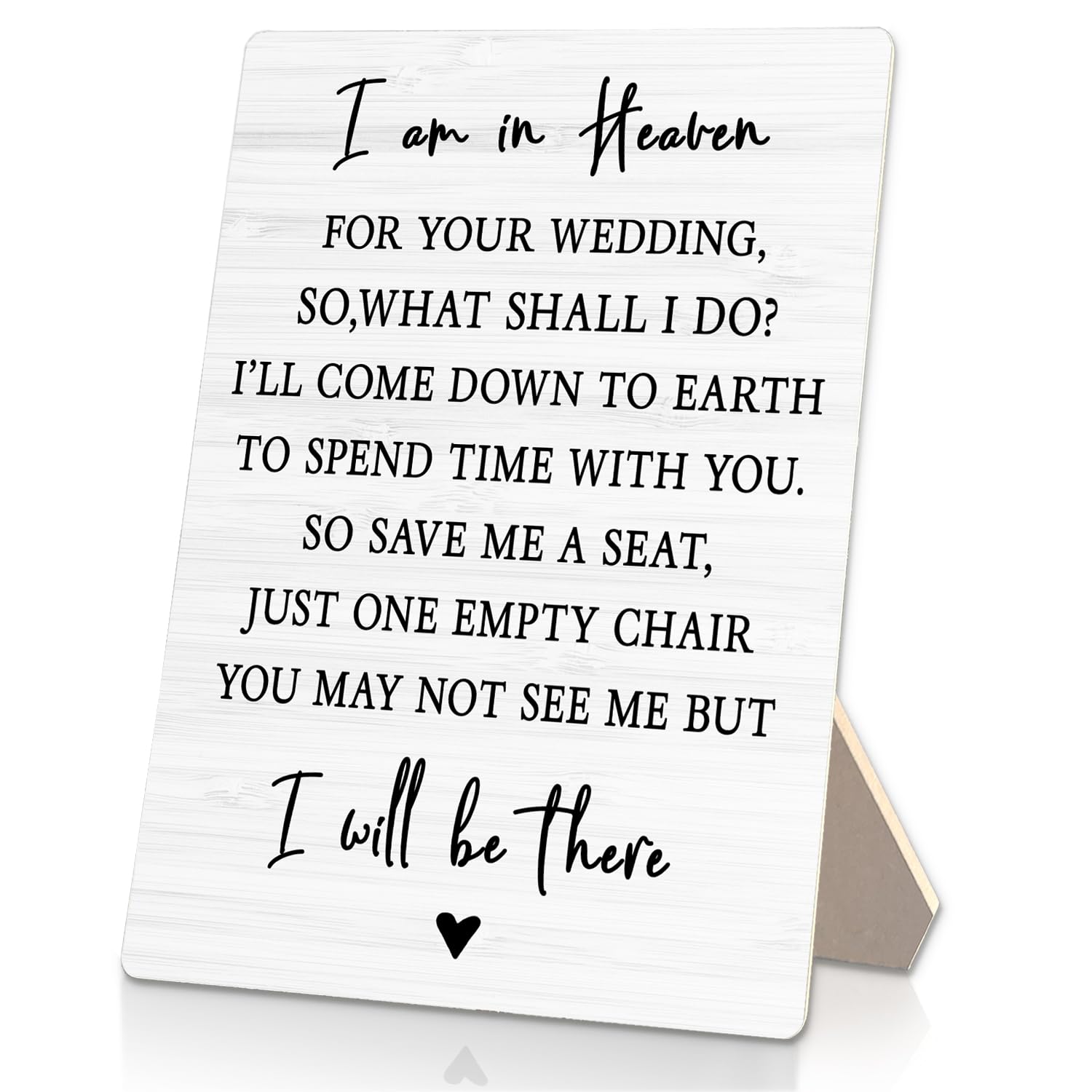 RUNMESS Memorial Wedding Wooden Stand 5x7inch, Wedding Decor, Loving Memorial Gifts