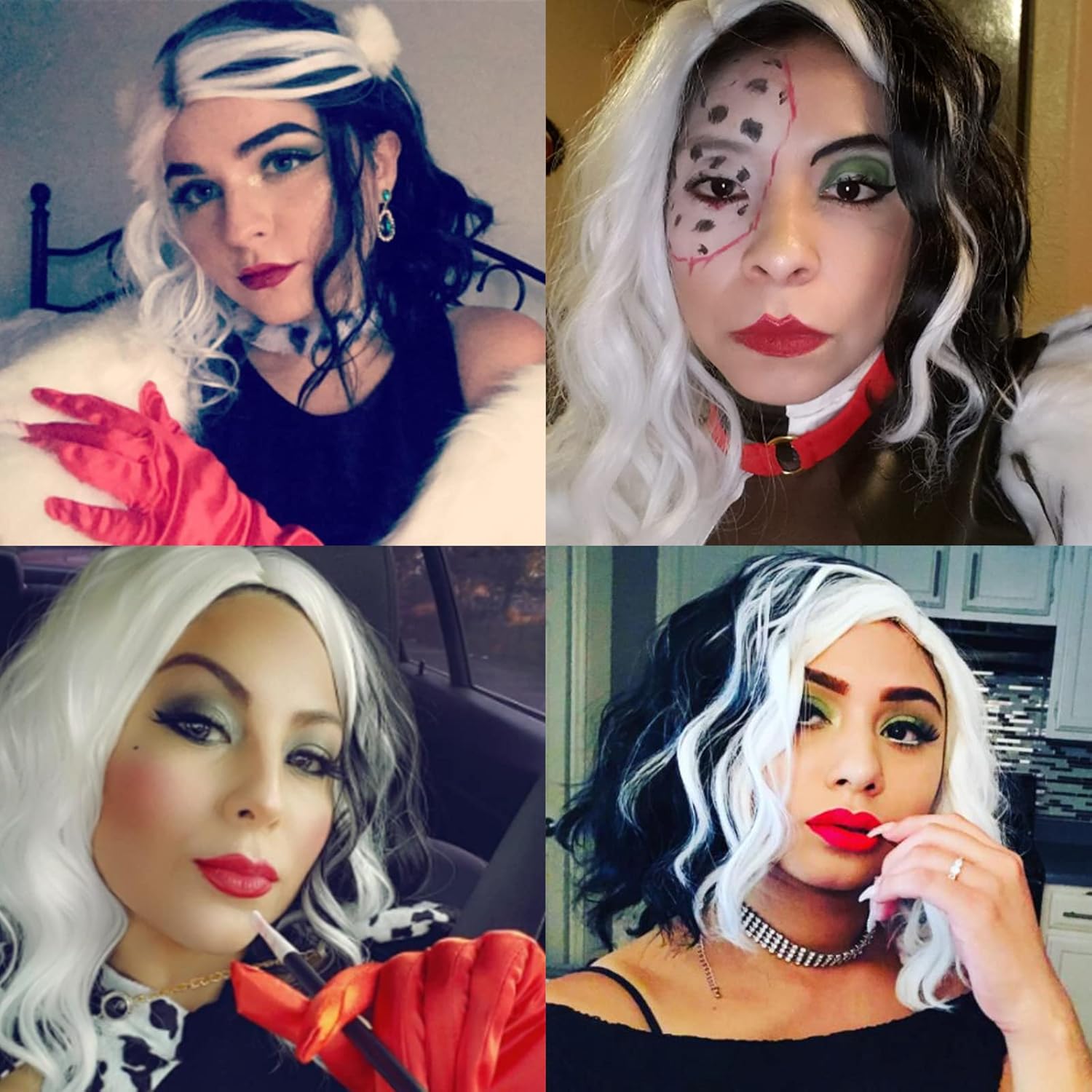 BUFASHION 14" Women Short Light Pink Kinky Straight Cosplay Synthetic Wigs With Air Bangs 46 Colors Available (Black and White) - Image 3