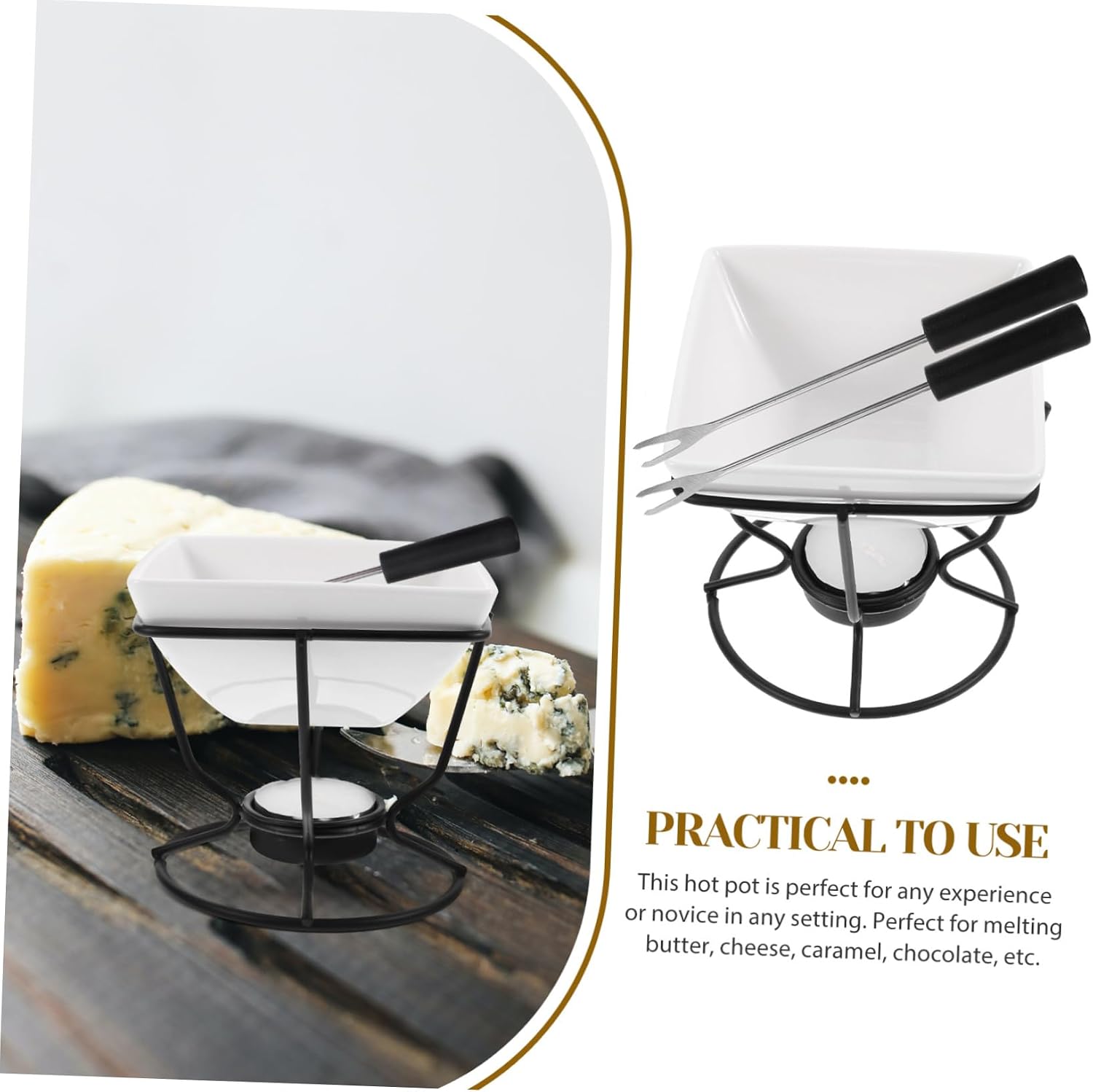 Ceramic Chocolate Melting Pot Iron DIY Baking Tool White