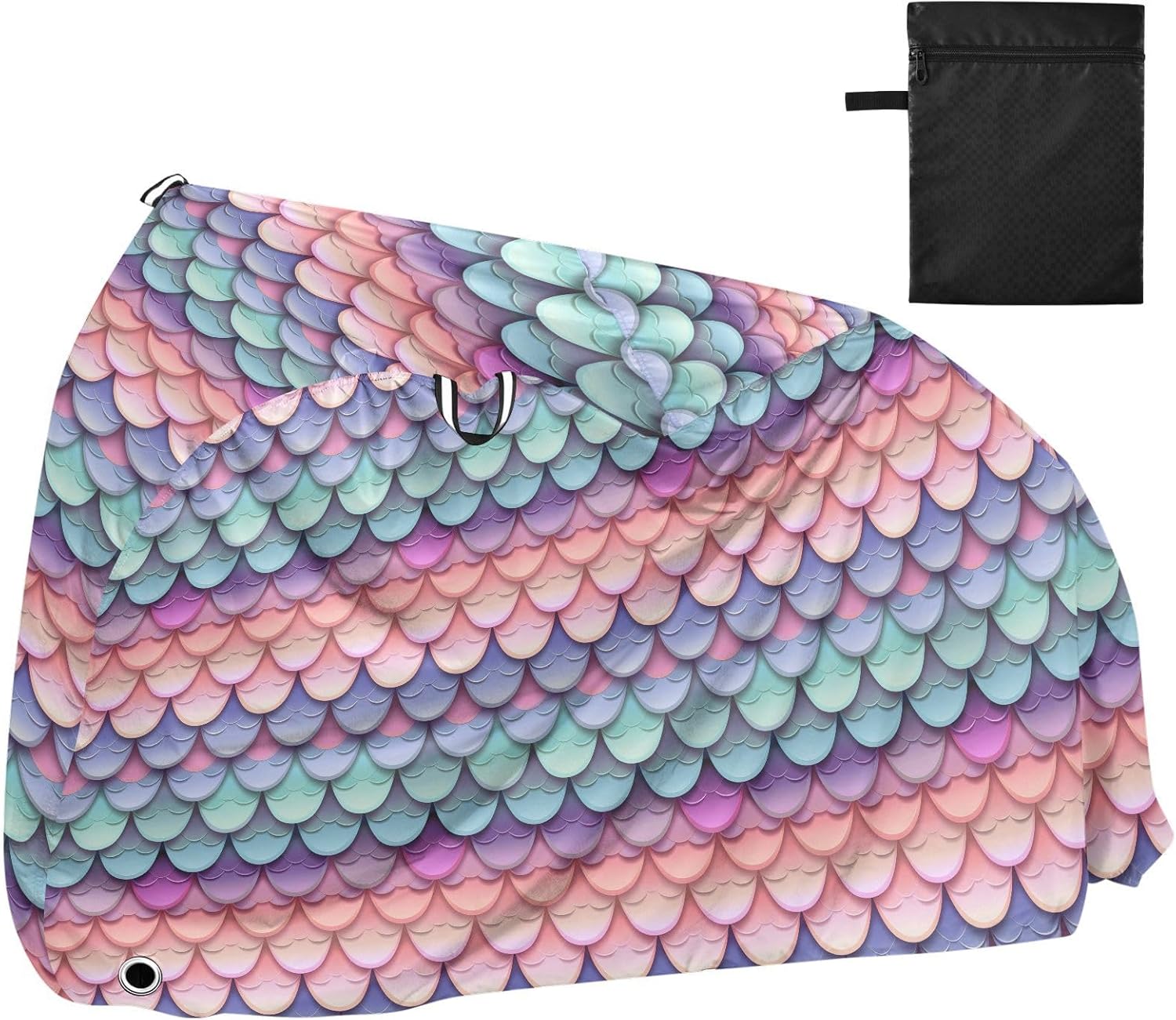 ALAZA Mermaid Gradient Color Bike Cover Waterproof Outdoor Ebike Bicycle Covers Tarp Protection for 1/2 Bikes, Sun UV Dust Wind Proof