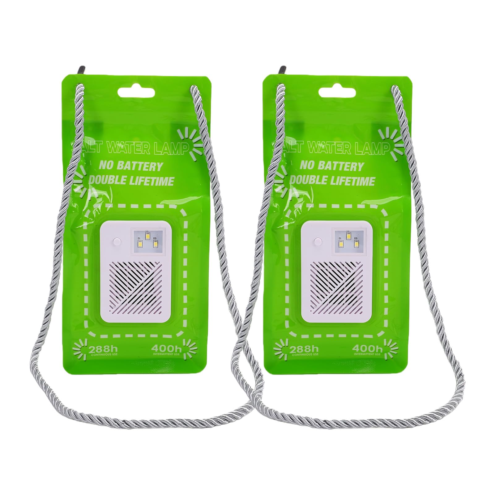 Notfall-Überlebenslicht 2er-Pack | Salzwasserbetriebene Wiederverwendbare Lampe mit 3 LEDs für Camping-Stromausfälle