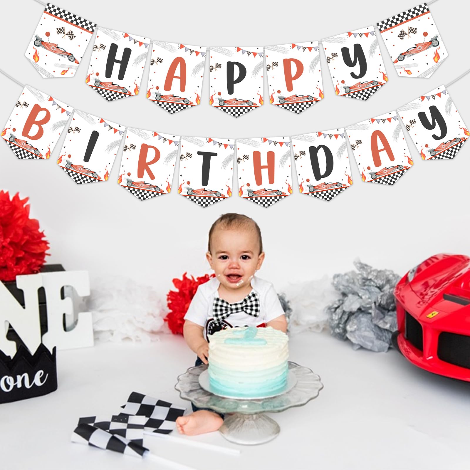 Bannière De Chaise Haute De Voiture De Course Vintage