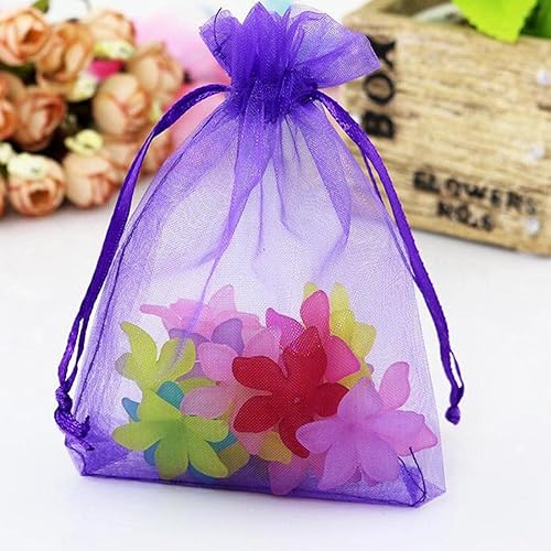 Vista 11 de 100 Pcs Gift Organza Bags 5x7 Inch Gold Drawstrings Sheer Fabric Pouch for Jewelry Baby Shower Christmas Party Favors Wedding Kids Men Teenage