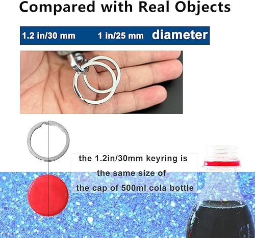 Miniatura 7 de Llaveros para llavero, llaves de coche, anillo de placa de identificación de perro, manualidades, plata, 12 fotos