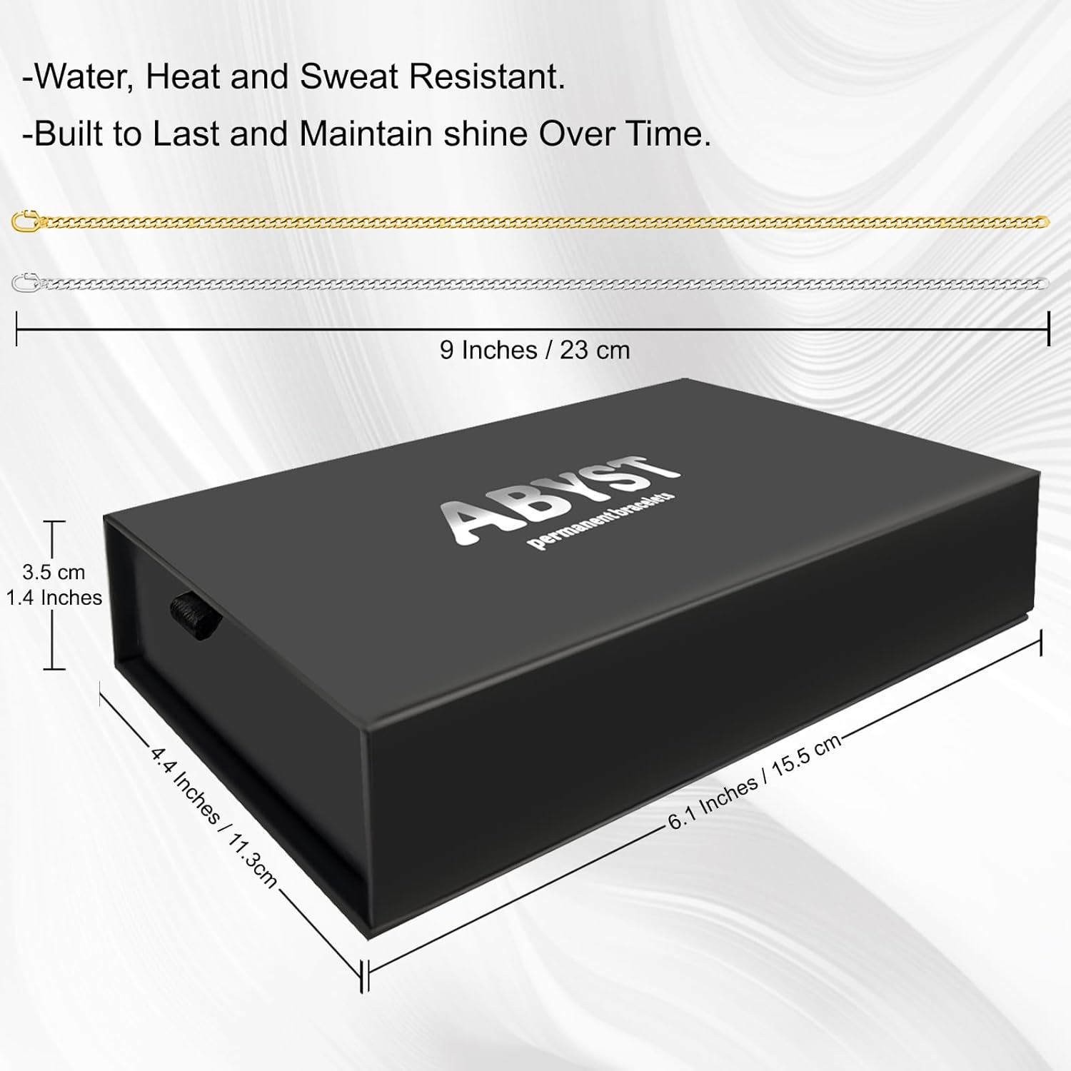 ABYST Permanent Bracelet Kit for Couples - DIY Sterling Forever Bracelets Making Set with Silver & Gold Plated Chains - Romantic Infinity Jewelry for Anniversary (Gold & Silver)