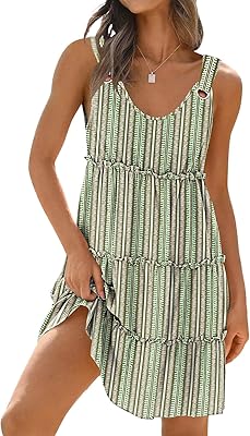 Disamer Summer Dresses for Women 2026 Sundresses Vacation Sleeveless Beach Swimsuit Cover Ups Spring Outfits Casual Sun Dress