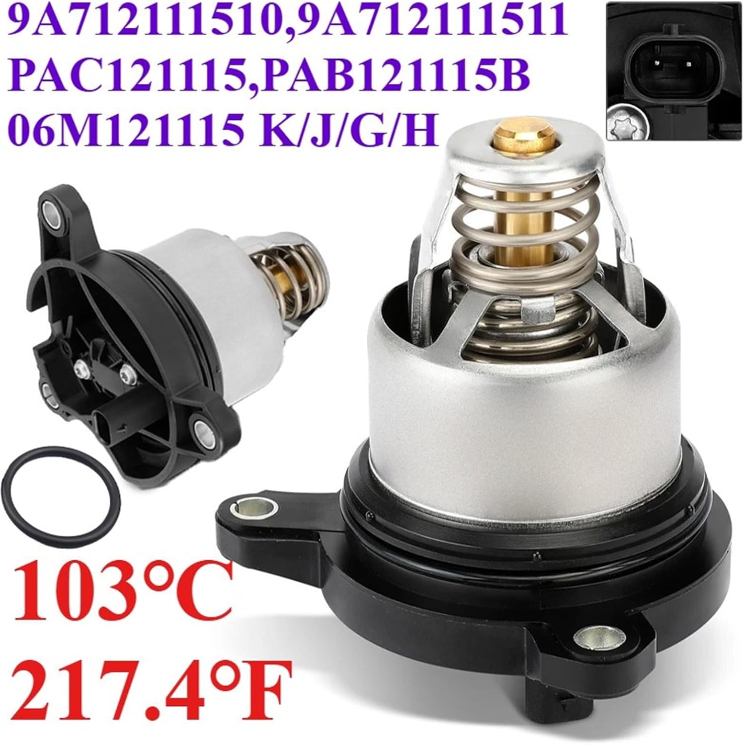 Coolant Thermostat 9A712111510 9A712111511 06M121115K 06M121115J 06M121115H 06M121115G PAC121115 PAB121115B 1Pcs