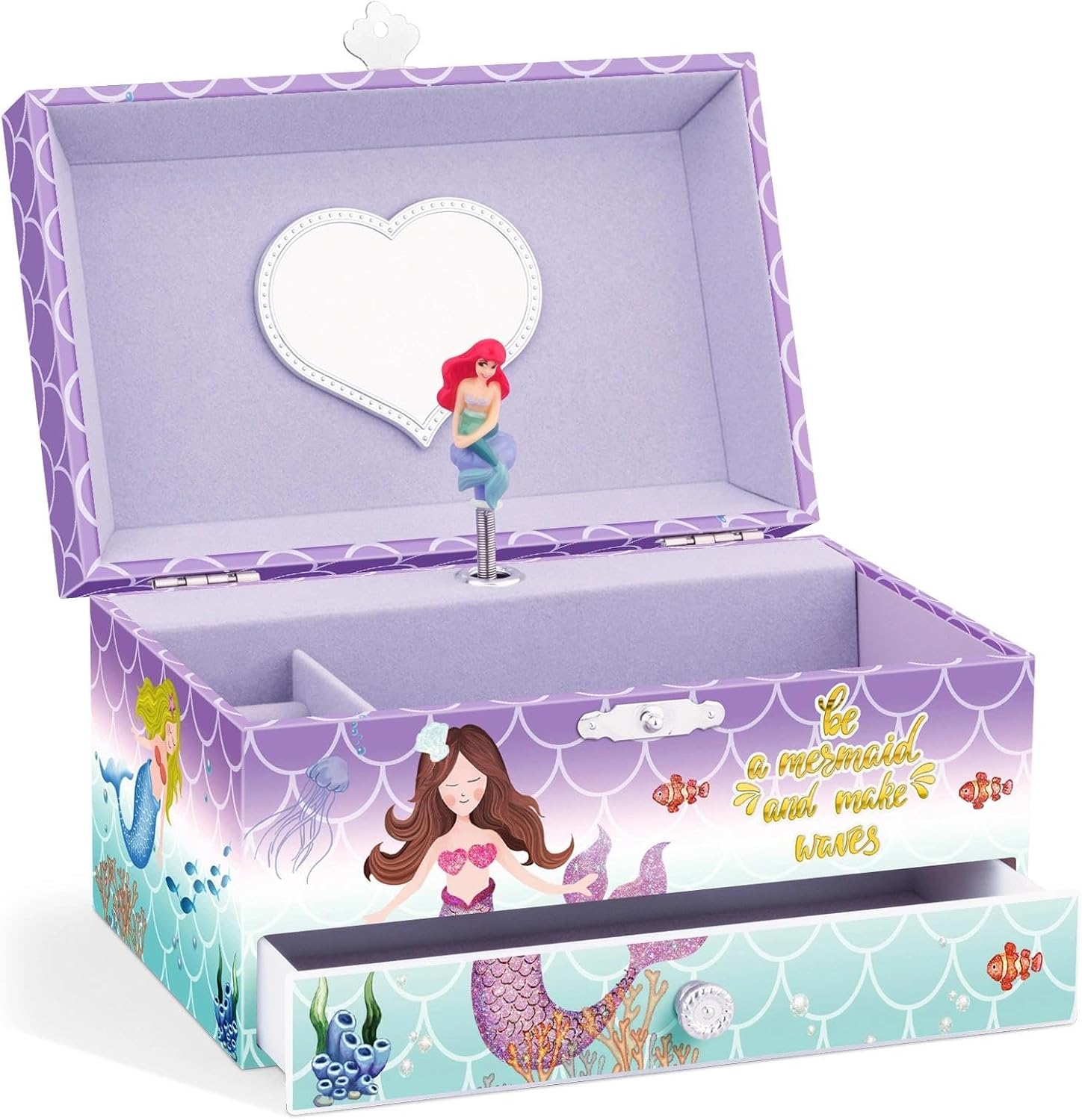 RR ROUND RICH DESIGN Kids Musical Jewelry Box for Girls Purple