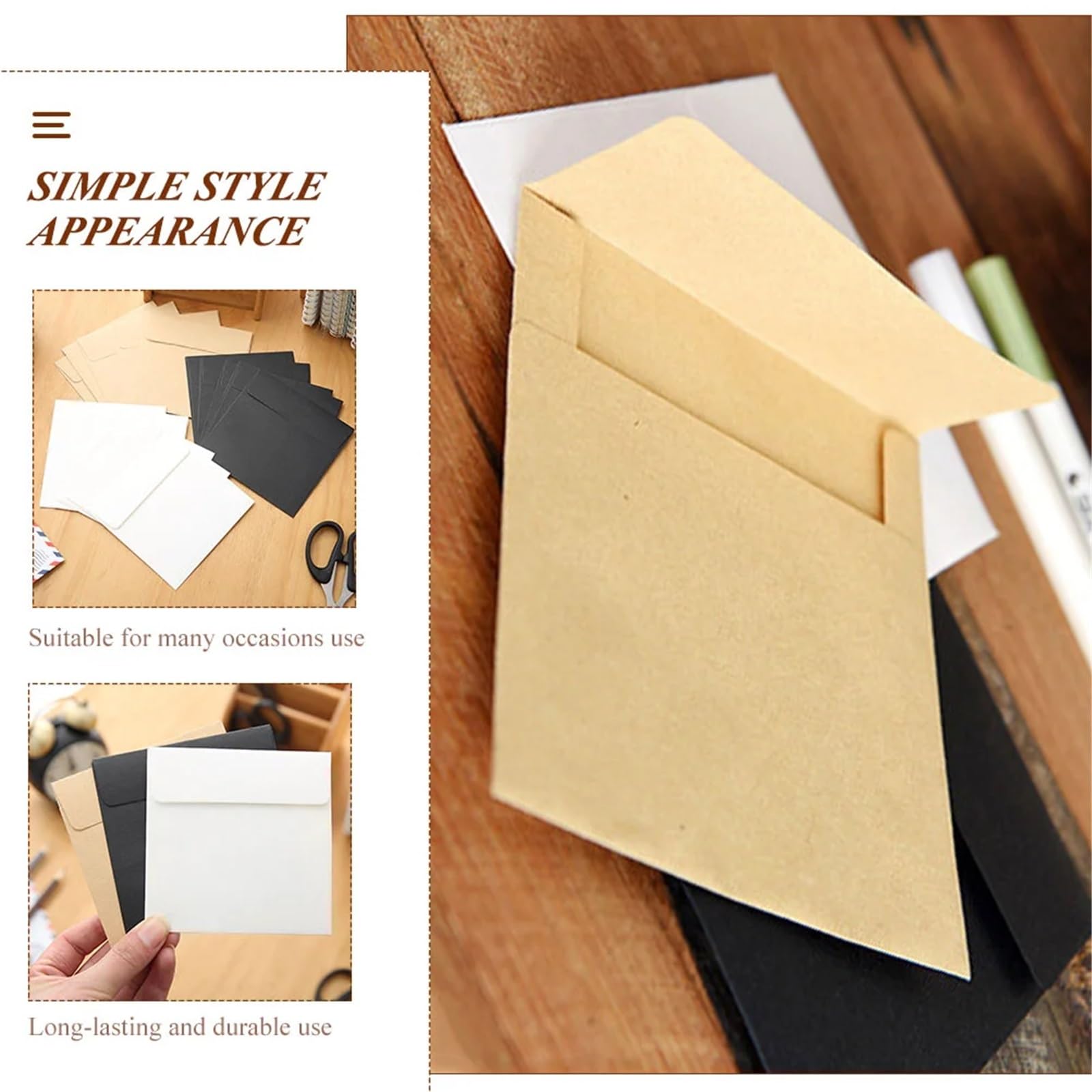 Lot de 300 enveloppes en papier kraft pour petites cartes, pièces de monnaie, clés, billets