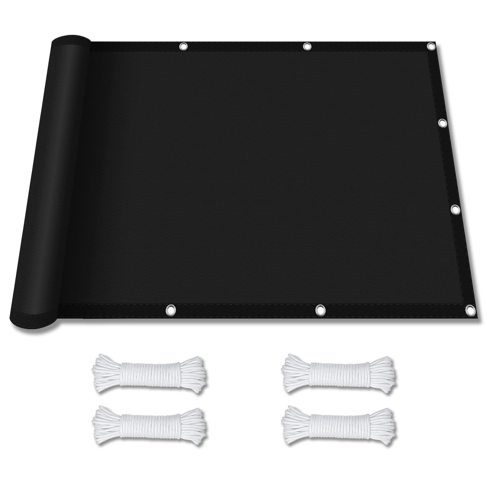 Voile d'ombrage noir pour un jardin ombragé et repas de camping