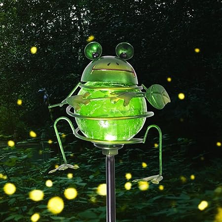 Palo Da Giardino Con Luce Solare Sunset Vista – Rana Appesa A Tifa – Altezza 122 Cm – Decorazione Metallica Per Esterni, Illuminazione Notturna - 4