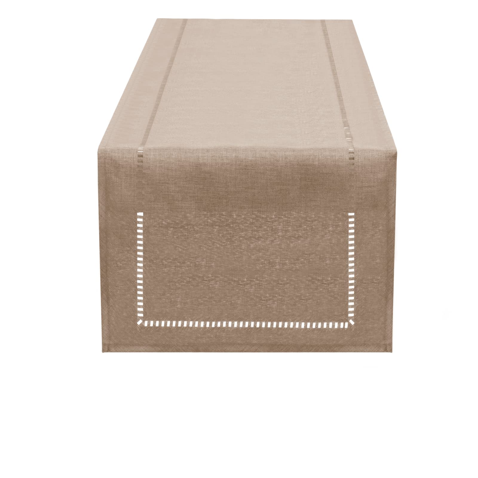 Chemin de table lin moderne beige ideal pour vos repas de famille et decoration de restaurant