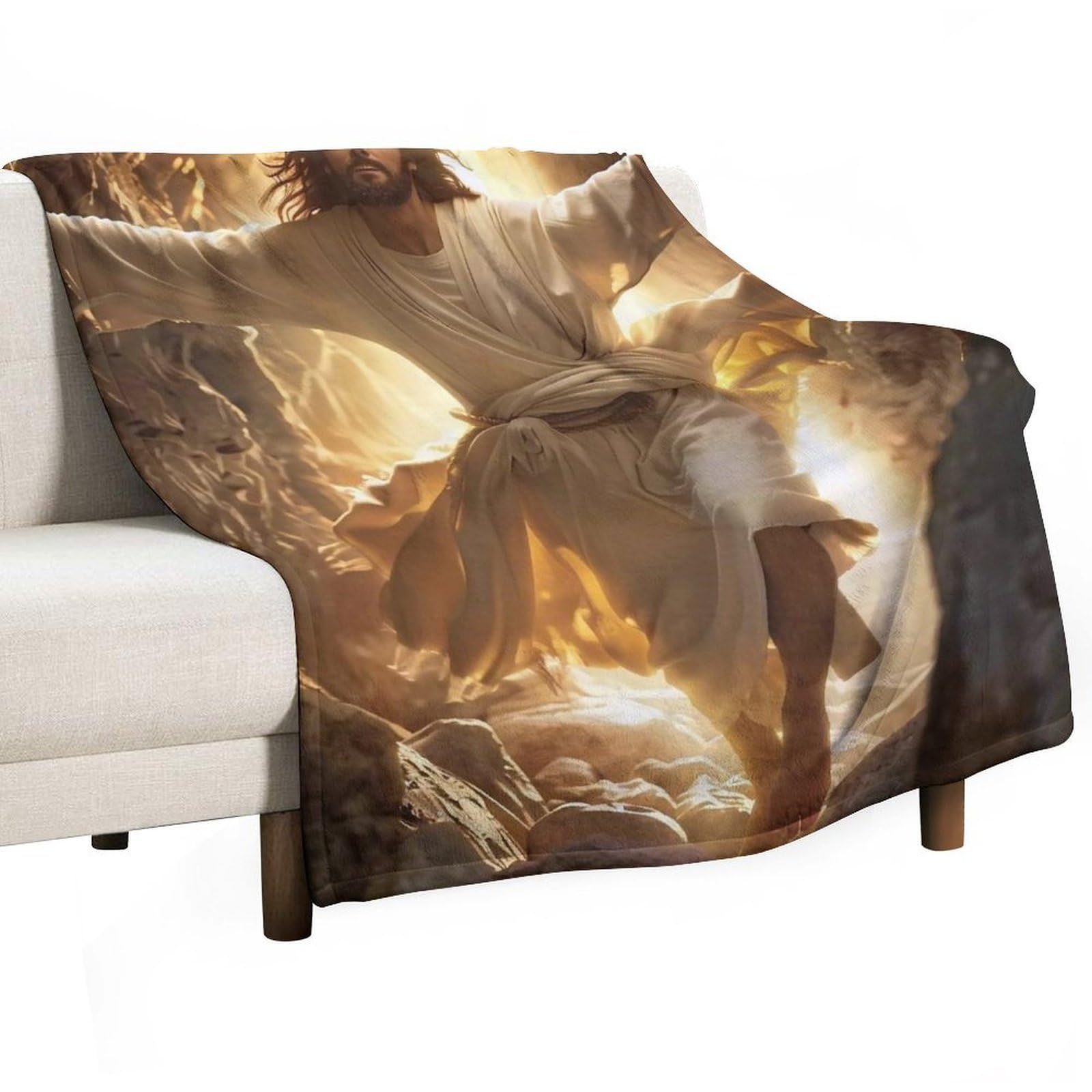 YHGSREUOH The Light of Resurrection 02 Flannel Blankets Fleece Soft Throw Lightweight Plush Gifts for Couch, Bed, Cozy Sofa Plush, Chair, Lovers 80x100cm(30x40in)