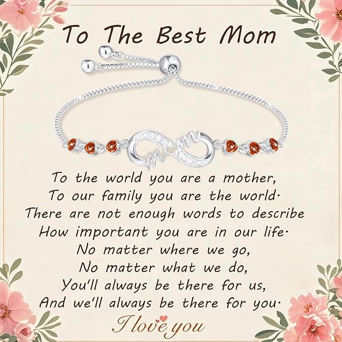 Gifts for Mom Silver Bracelets for Mothers day Birthday Thanksgiving Christmas Gifts from Son Daughters