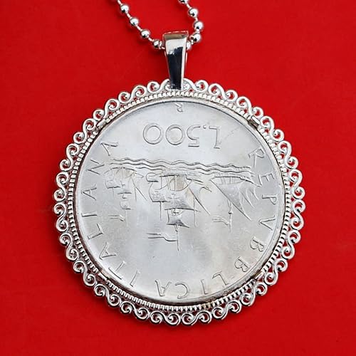 Miniatura 7 de 1966 Italia 500 Lire BU Unc 83.5% Plata Moneda 925 Collar NUEVO