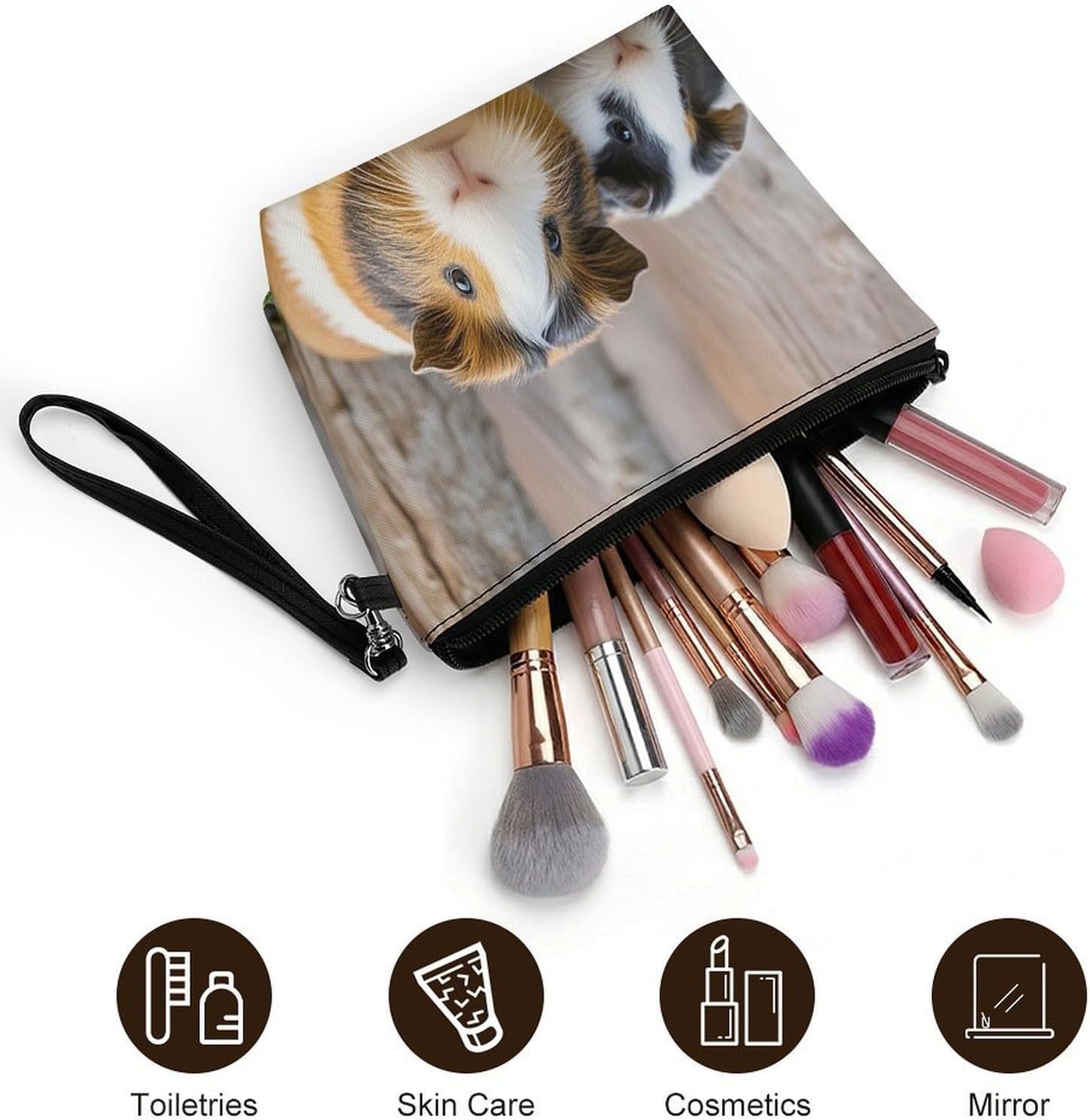 Cute GuineaPig Travel Makeup Bag Large Capacity Toiletry Bag image 5