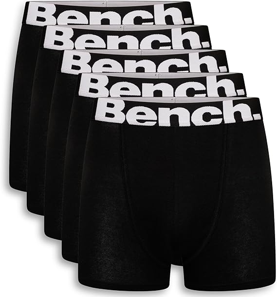 Bench Mens 'Marco' Cotton Boxer Shorts, 5 Pack, Black Amazon.co.uk