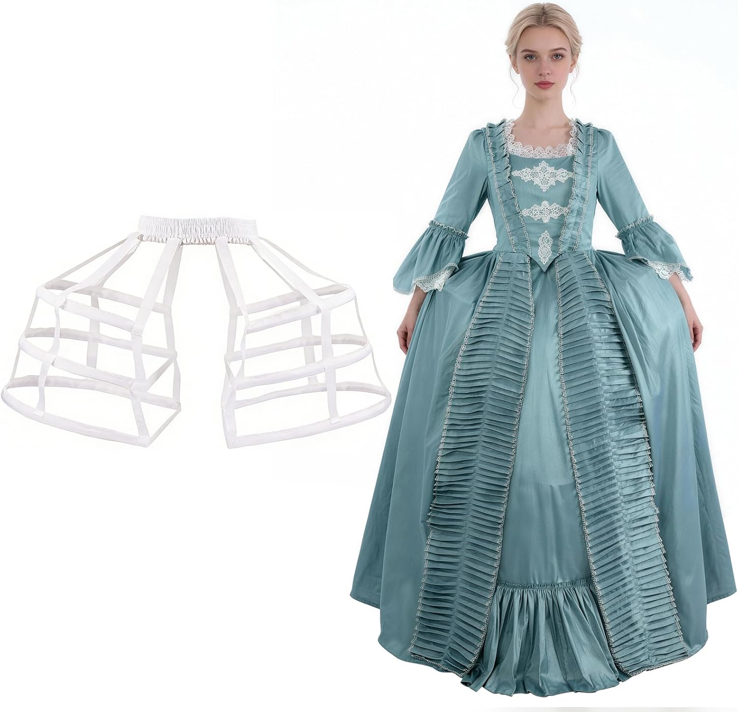 Cages Skirt Women Victorian Hoop Skirt Pannier Petticoat for Women Wedding, Party Costume