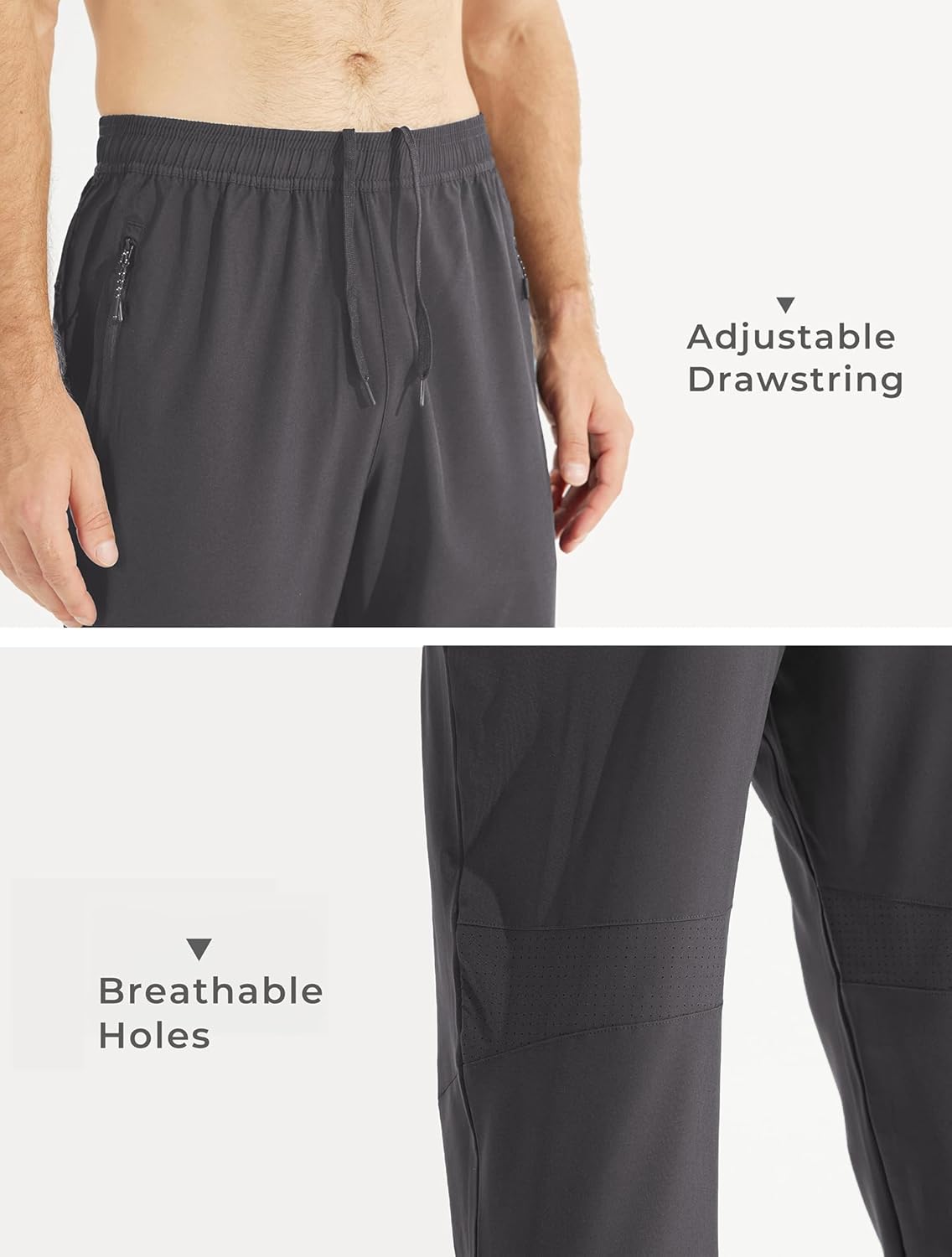 Men's Lightweight Joggers Pants with Zipper Pockets Sweatpants for Men Athletic Gym Workout Jogging Pants - Image 3