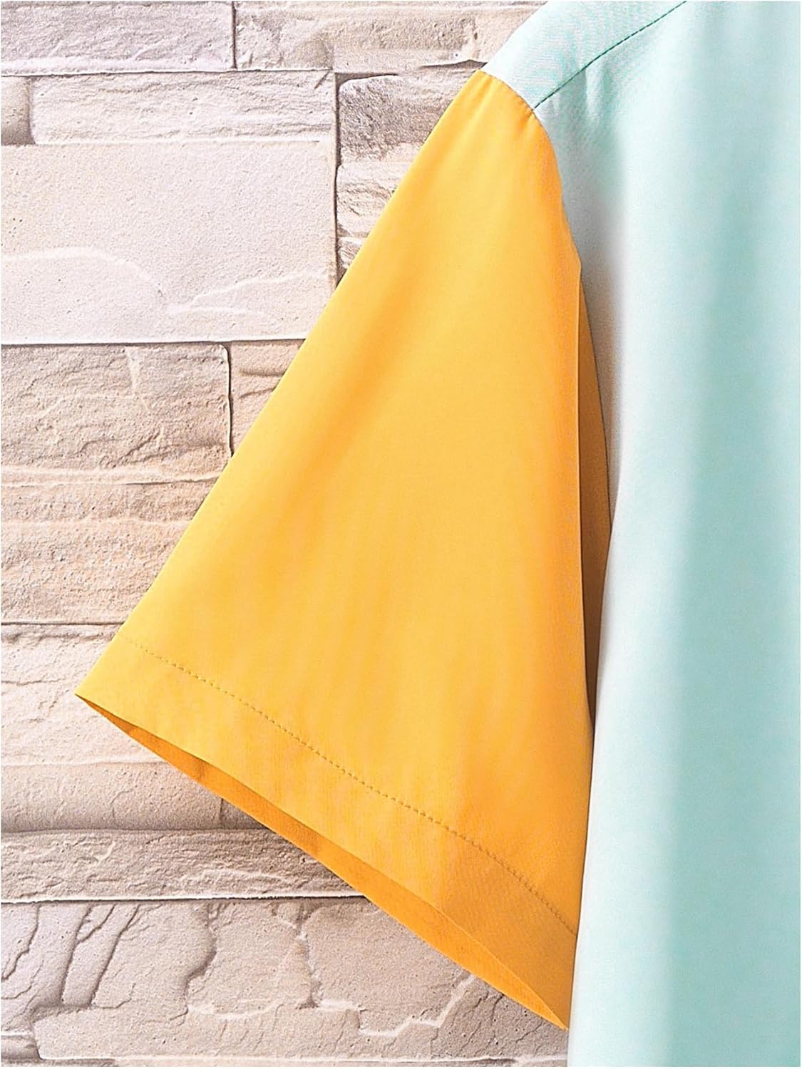 WDIRARA Men's Colorblock Button Down Short Sleeve Pocket Front Shirt Tops - Image 4