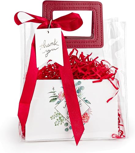 4 Packs Small Gift Bags - Holographic Tote Bag with Handles & Greeting Card & Gift Wrap Paper Shred Filler Reusable Goodie Bag Birthday Gifts Bag for Girls Women Wedding Bridal Bridesmaid