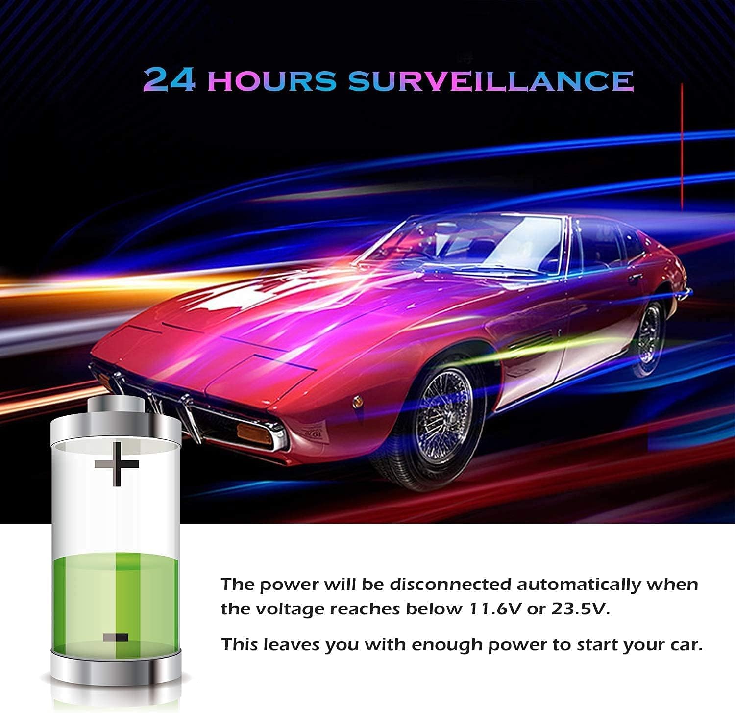 GUZZI zestaw okablowania USB C do kamery samochodowej 12V-24V do 5V/2,5A Ładowarka do kamery samochodowej Przewód zasilający do kamery samochodowej USB typu C, długość 320cm