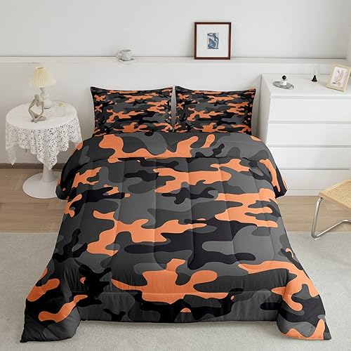 Feelyou Army Camo Comforter for Kids Boys,Teens Camo Comforter Set