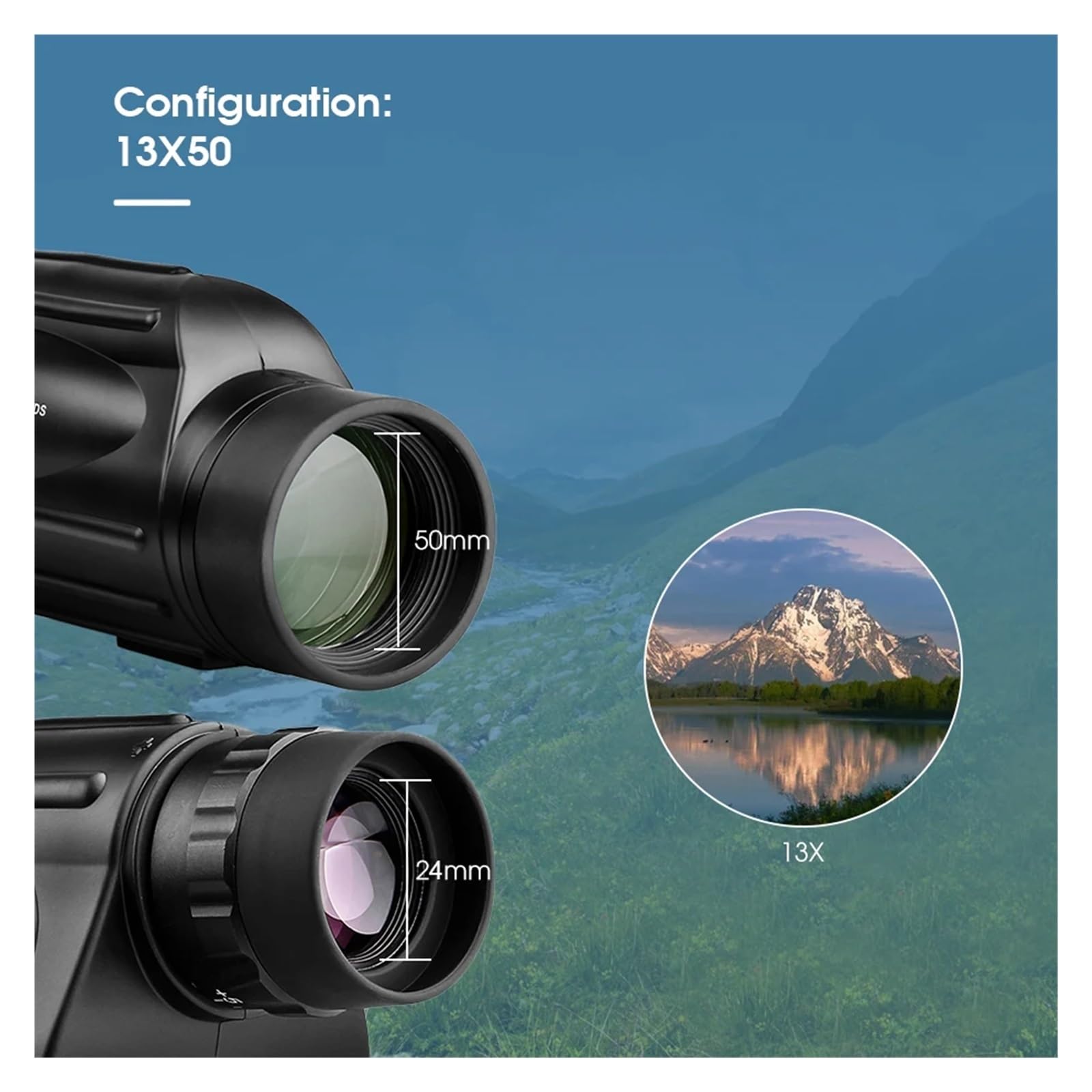 Teleskop 13x50 Wasserdichtes Und Beschlagfreies Monokular Mit Distanzabsehen for Wanderungen Bei Sportveranstaltungen Einfach Zu Bedienen(10-30X50)