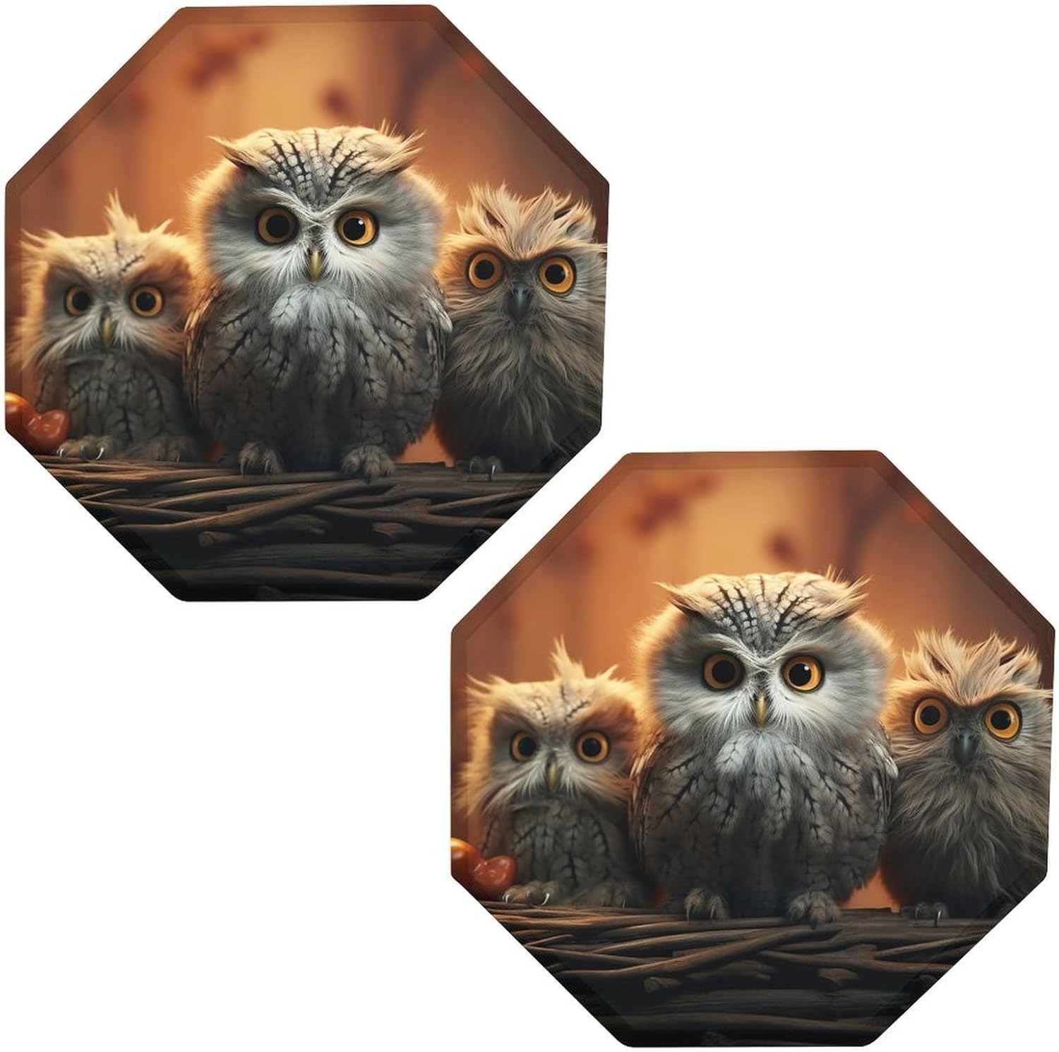 Ctagon Metal Sign for Home, Modern Display Plate for Kitchen, Cute Owl Plates Accent Hanging Wall Decorations 3PCS for Living Room, Bedroom, Hallway, Hotel