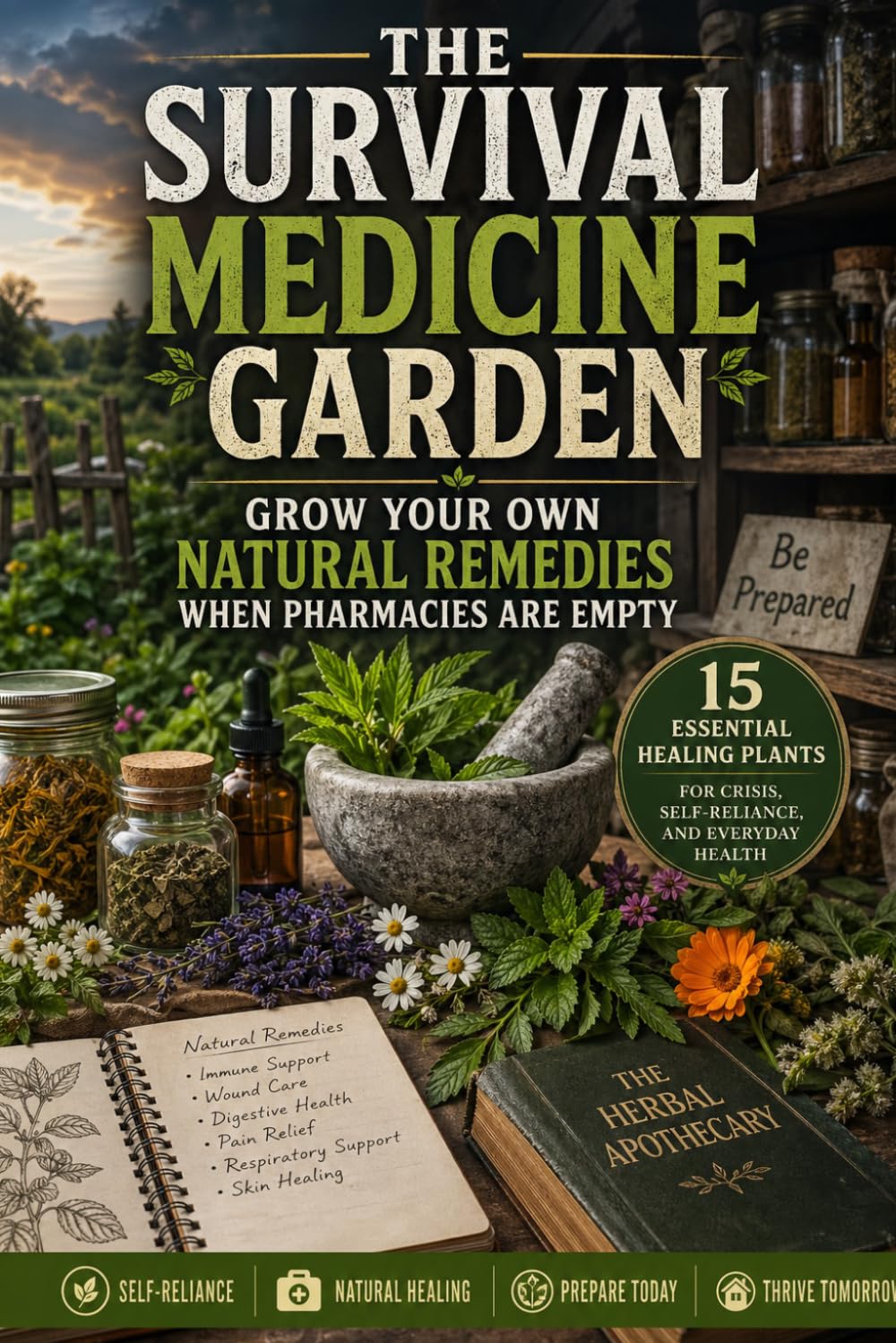 The Survival Medicine Garden: Grow Your Own Natural Remedies When Pharmacies Are Empty (15 Essential Healing Plants for Crisis, Self-Reliance, and Everyday Health)