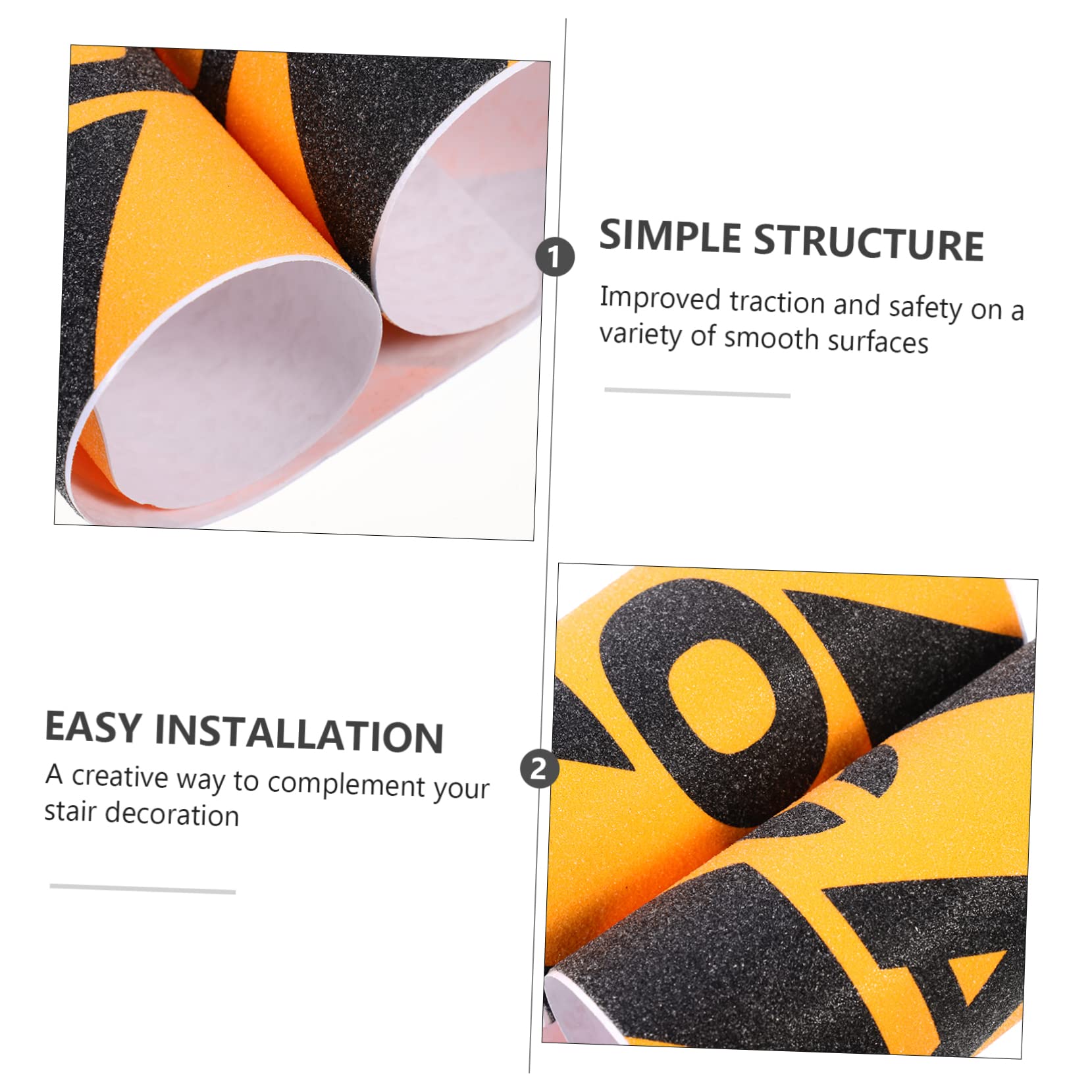 8pezzi Nastro Adesivo Antiscivolo Caution Strisce Di Sicurezza Per Scale e Camminamenti Facile Da Installare Alta Adesività Design e Resistente Per Superfici Lisce