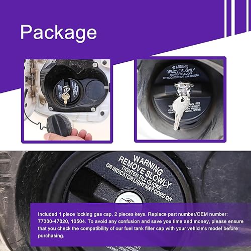 Miniatura 6 de Pack-1 Tapa para depósito de combustible para automóvil, tapa de gas con bloqueo de plástico ABS, cubierta de sellado, repuesto de tapa del tanque