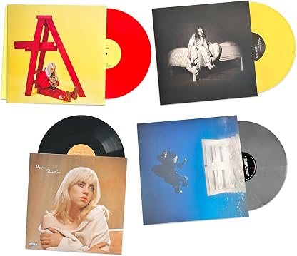 Billie Eilish Complete Vinyl Color Discography Collection: Don't Smile At Me (Red) / When We All Fall Asleep, Where Do We Go? (Yellow) / Happier Than Ever / Hit Me Hard and Soft (Grey) por Billie Eilish — capa do álbum