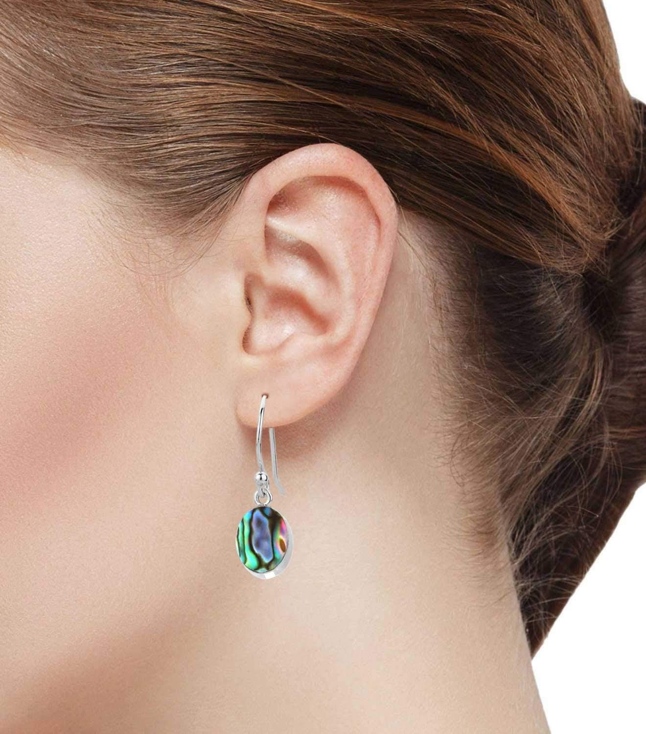 Genuine 925 Sterling Silver Handmade Jewelry Oval Onyx, Carnelian, Lapis, Pearl Natural Gemstone Boho Drop Dangle Earring For Women