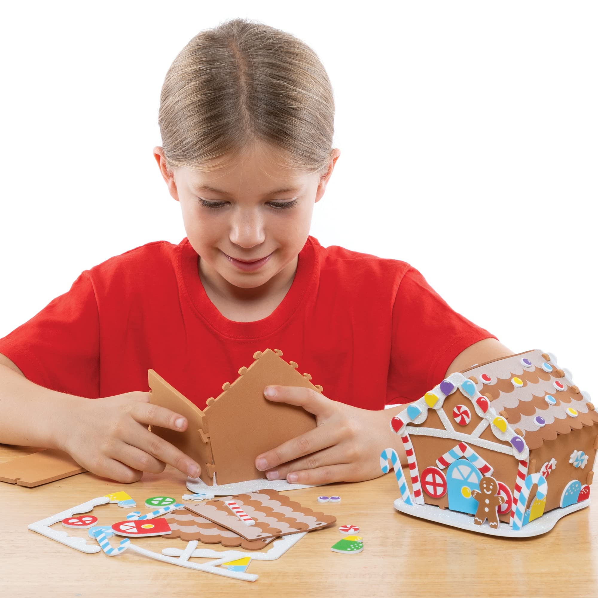 Baker Ross FE937 Kits de Manualidades de Casita de Jengibre - Paquete de 10, Manualidades Navideñas para Niños, Proyecto de Manualidades y Artes Creativas para Niños