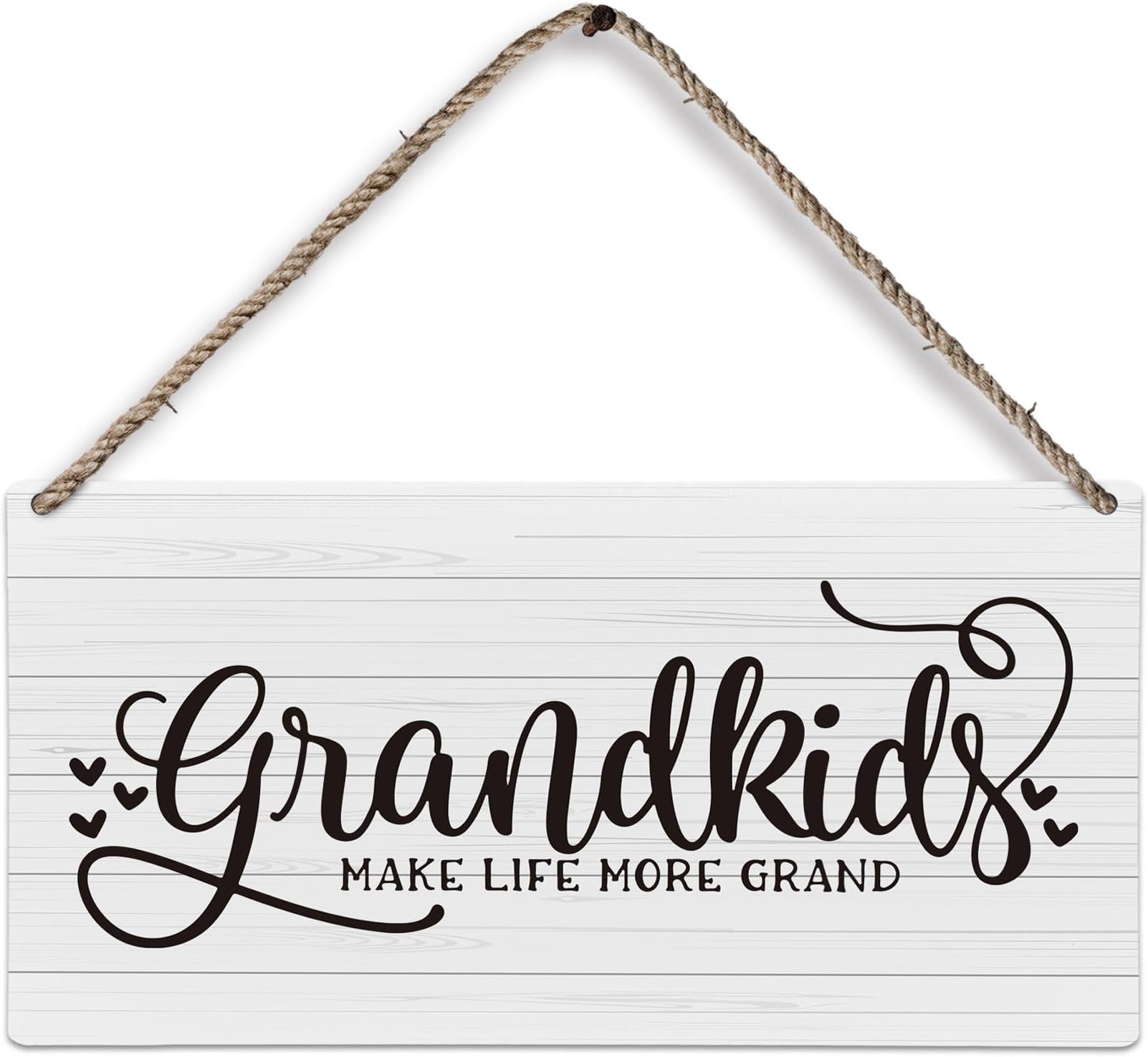 huester Grandparents Wood Plaque Sign, Grandkids Wall Decor, Grandparents Grandma Grandpa Gifts from Grandkids Grandchildren, Grandkids Make Life More Grand Home Wall Hanging Decor, 12x6 inches