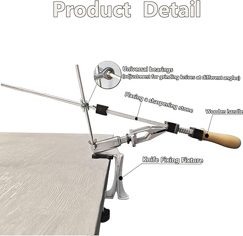 Miniatura 2 de Sistema de afiladores de cuchillos con 4 piedras de afilar, diseño de giro de 360  ángulo sólido, sistema de afilado de cuchillos de ángulo fijo,