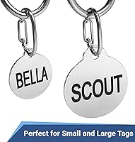 Vista 3 de Broche rápido con etiqueta de identificación de mascota – Acero inoxidable. Etiqueta de identificación duradera y resistente, conector para cierre