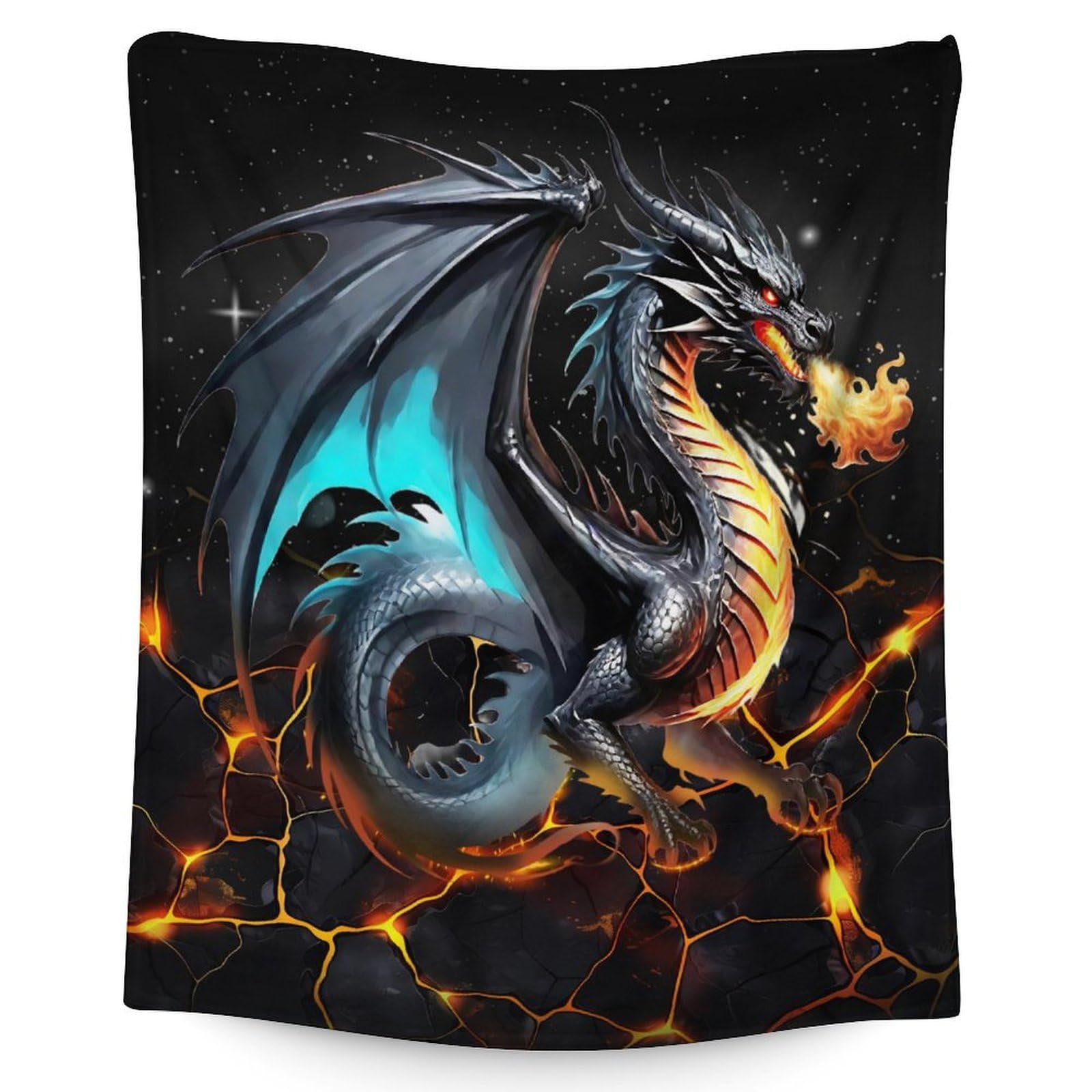Dragon Gifts for Boys - 40" x 50" Inches Soft Dragon Blanket Gift for Girls - Black Warm Cozy Flannel Blankets for Crib, Couch, Sofa