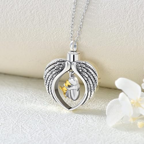 Miniatura 3 de AOBOCO Collar de urna de perro de plata esterlina para cenizas, recuerdo conmemorativo de perro, joyería de cremación, regalos para mujeres amantes