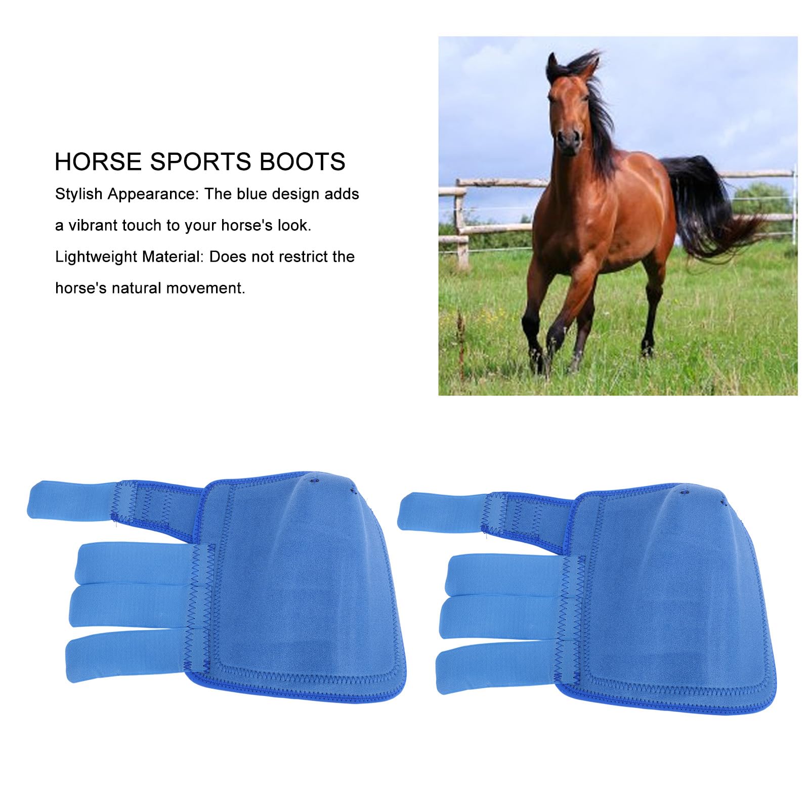 Fockety Botas de Deporte de Caballo, Envolturas de Pierna de Caballo, Botas de Medicina de Deporte de Caballo con Gancho y Lazo, Botas de Fetlock de Caballo Botas de Pierna traseras (L)