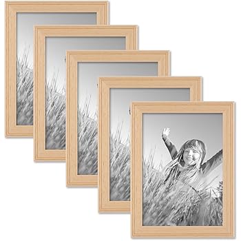 Photolini 5er Set Landhaus Bilderrahmen 13x18 Cm Holz Natur Massivholz Mit Glasscheibe Zum Stellen Oder Hangen Amazon De Kuche Haushalt