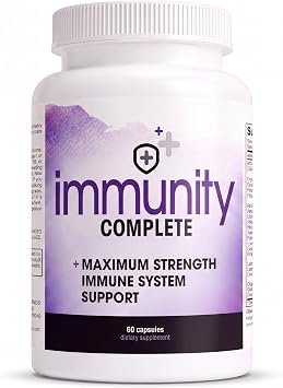 Immunity Complete - 20-in-1 Immune System Booster Formula with Cats Claw, Quercetin, Vitamin C, and Olive Leaf Extract 60ct