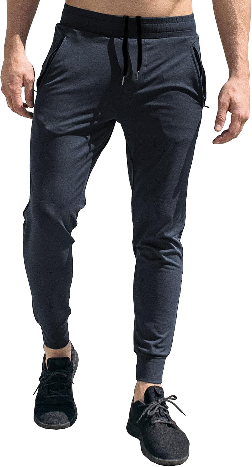 Men's Solid Classic Lightweight Joggers Pants Comfort Elastic Waist Workout Pants Cotton Basic Sweatpants Trousers