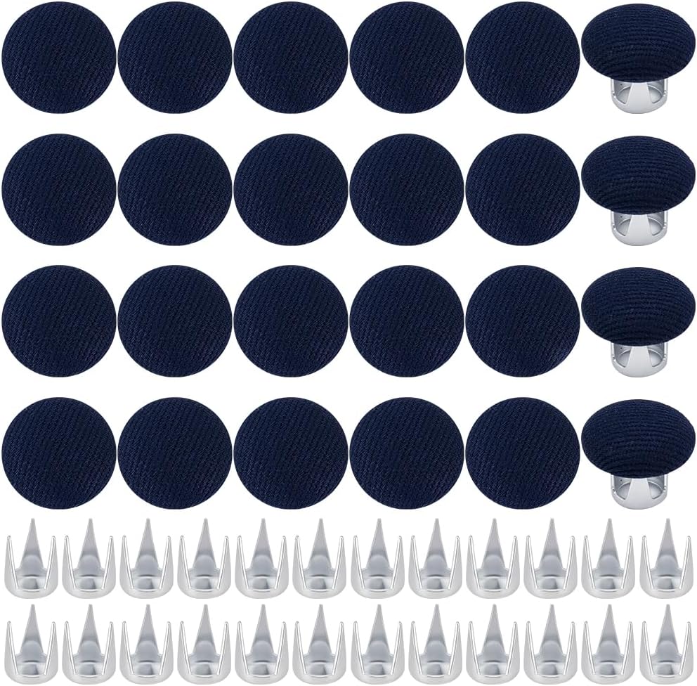 BENECREAT 24 Set Baseball Cap Button Replacement Cloth Material Hat Buttons Repair Kit Versatile Design for Baseball Cap Repair Jeans Sewing Projects and Shirt Decoration