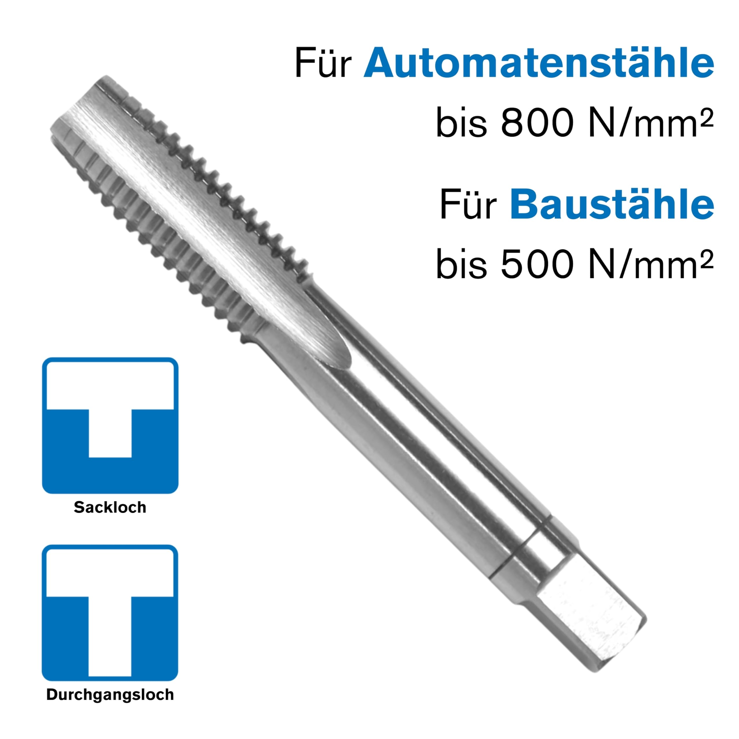 GSR PROFI Gewindebohrer Satz Zoll UNC 3/8" x 16 HSSG Stativgewinde, Geschliffen, HSSG Metallbohrer Satz, Vorschneide, Mittelschneider & Fertigschneider, Durchgangs- & Sackloch