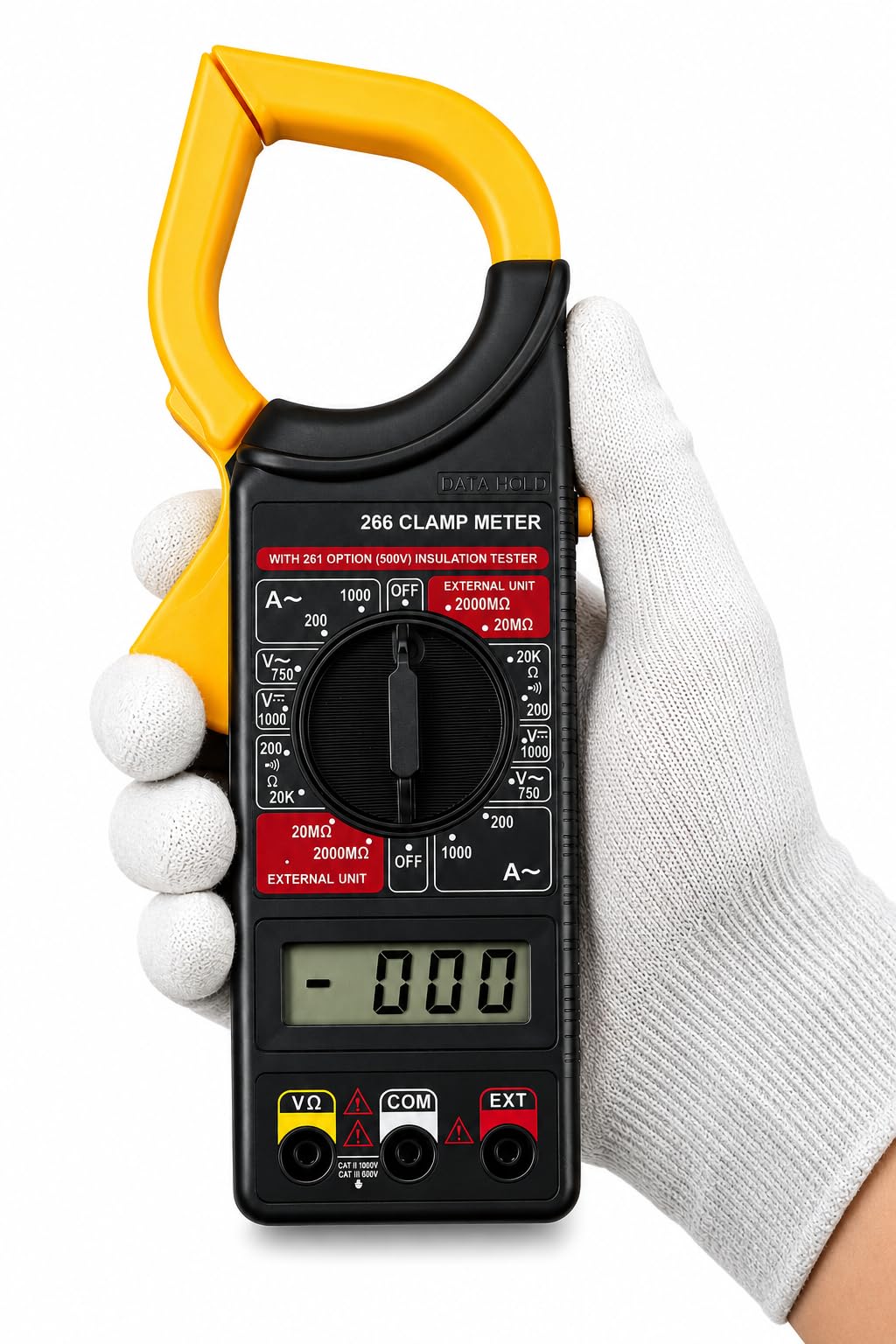266 Digital Clamp Meter for Electricians with Data Hold & LCD Display | AC/DC Voltage Testing-image-4