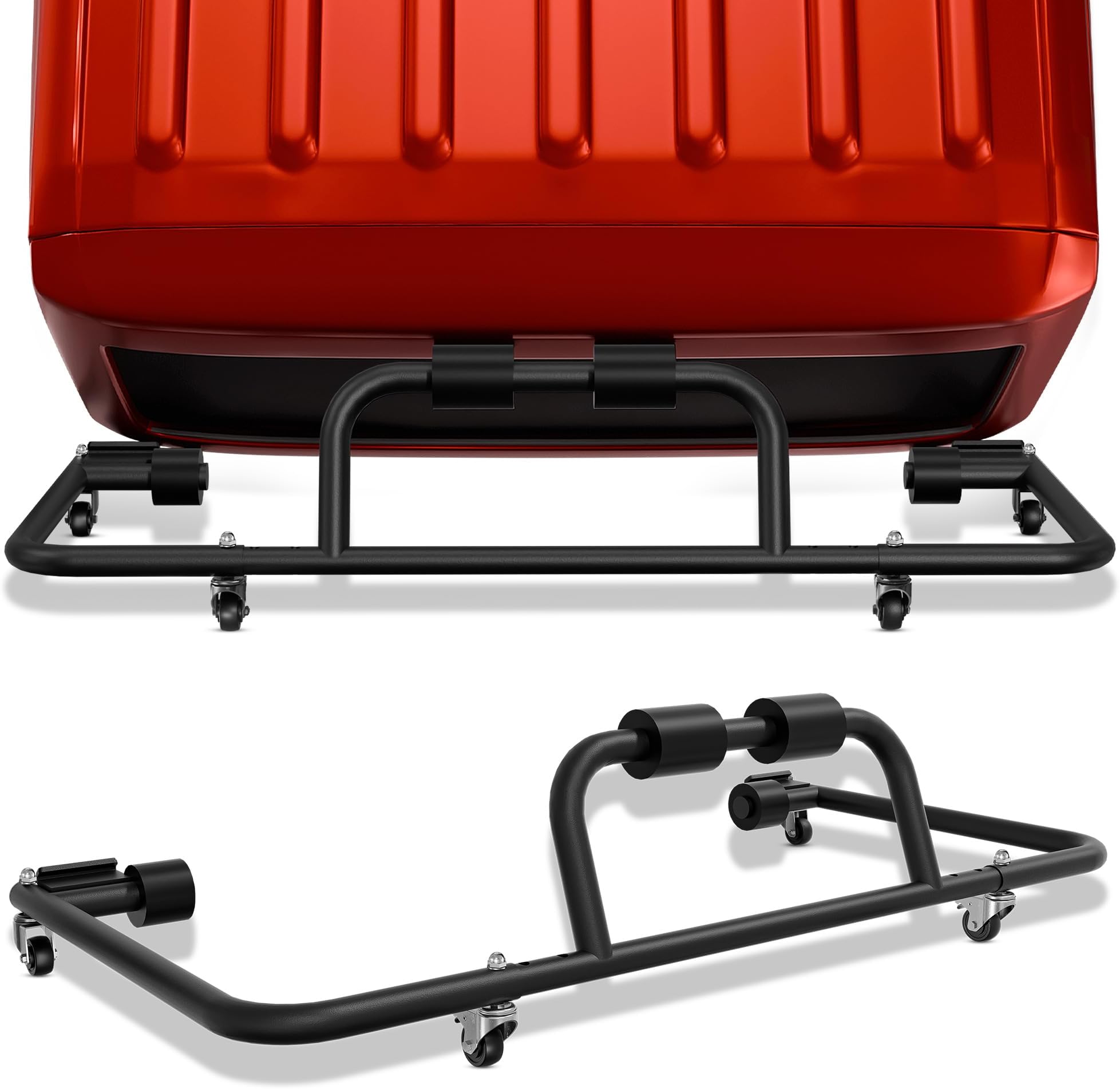 SUORTO Steel Hard Top Carrier for Jeep Wrangler 1997-2021 JK JL Carrier Rack Sliding Storage Wrangler Hardtop Storage Cart
